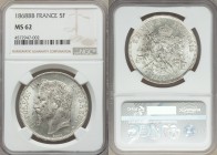 Napoleon III 5 Francs 1868-BB MS62 NGC, Strasbourg mint, KM803.2. Black spots tend to conceal the otherwise perfectly lustrous surface, and bold strik...