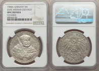Saxe-Weimar-Eisenach. Wilhelm Ernst 5 Mark 1908-A UNC Details (Cleaned) NGC, Berlin mint, KM220. Struck to commemorate the 350th anniversary of the Un...