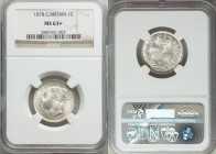 Victoria Shilling 1878 MS63+ NGC, KM734.2. S-3906A. Die # 5. Lovely young head type with bright white untoned surfaces. 

HID09801242017