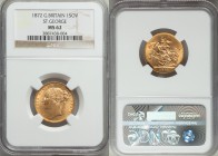 Victoria gold "St. George" Sovereign 1872 MS62 NGC, KM752, S-3856A. AGW 0.2355 oz.

HID09801242017