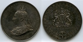 Victoria silver "Diamond Jubilee" Medal 1897 XF (rim bump), Eimer-1816, BHM-3511. 76mm. By F. Bowcher for Spink & Son. Crowned laureate bust left / Sh...