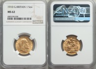 Edward VII gold Sovereign 1910 MS62 NGC, KM805. AGW 0.2355 oz.

HID09801242017