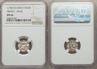 Pair of Certified Assorted Issues, 1) French India: Mahe Fanon (1/5 Rupee) ND (1738-1792) - MS64 NGC, Bhultcheri mint, KM67 2) British India: Edward V...