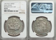 Papal States. Pius VI 10 Paoli 1797 AU58 NGC, Bologna mint, KM339, Dav-1359. Madonna and Child upon a cloud above the city. Far better than most of th...