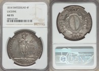 Lucerne. City 4 Franken 1814 AU55 NGC, KM109. From the Allen Moretti Swiss Collection

HID09801242017