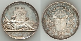 Confederation silver "Aargau Shooting Festival" Medal 1849 UNC (cleaned), Richter-1b. Reeded edge. 37mm. 23.80gm. By Bovy. From the Allen Moretti Swis...