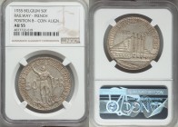 5-Piece Lot of Certified Assorted Issues NGC, 1) Belgium: Leopold III 50 Francs 1935 - AU55, KM106.1. Position B - Coin Alignment 2) Canada: Victoria ...