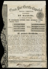 47 pesos fuertes. 1836. Rentas Perpetuas. (Ed-20). Oñate, 6 de febrero. Sello en seco con el escudo de armas del Pretendiente y otro británico "RECEIP...