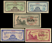 Serie completa. Consejo de Asturias y León. (Ed-395/398). 25, 40, 50 céntimos, 1 y 2 pesetas. Todos con dobleces salvo el valor 25 céntimos. MBC-/EBC....