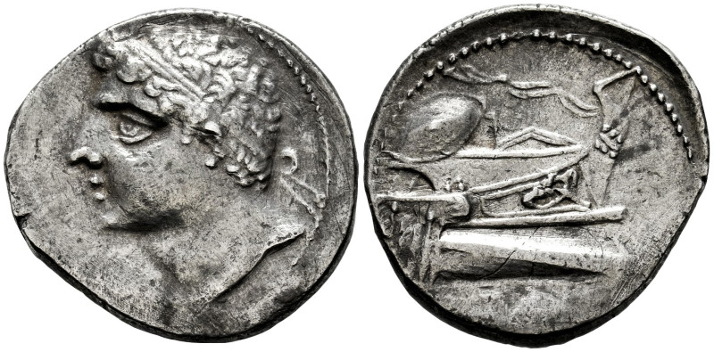 Hispanic-Carthaginian Coinage. Shekel. 235-220 BC. (Abh-482). (Acip-543). (MIB-8...