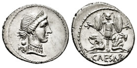 Julius Caesar. Denarius. 46-45 BC. Galia. (Ffc-11). (Craw-468/1). (Cal-645). Anv.: Diademed head of Venus right, Cupid on shoulder. Rev.: Gallia and a...