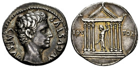 Augustus. Denarius. 19 BC. Colonia Patricia (Córdoba). (Ffc-133). (Ric-Unlisted, similar to I 63a (aureus)). (Bmcre-363). Anv.: CAESAR AVGVSTVS, bare ...