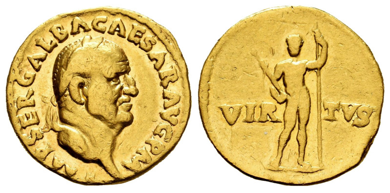 Galba. Aureus. 68-69 AD. Rome. (Ric-I 222 (R3)). (Calicó-518). Anv.: IMP SER GAL...