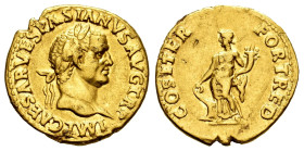 Vespasian. Aureus. 70 AD. Lugdunum. (Ric-II.1 1104). (Bmcre-373). (Calicó-602). Anv.: IMP CAESAR VESPASIANVS AVG TR P, laureate head to right. Rev.: C...