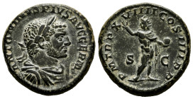 Caracalla. Unit. 216 AD. Rome. (Ric-IV 1 563). Anv.: ANTONINVS PIVS AVG GERM. Laureate, draped and cuirassed bust to right, with both pteryges visible...