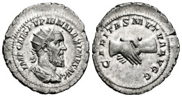 Pupienus. Antoninianus. 238 AD. Rome. (Ric-IV 10b). (Bmcre-87/91). (Rsc-3). Anv.: IMP CAES PVPIEN MAXIMVS AVG, radiate, draped and cuirassed bust righ...