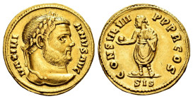 Maximianus Herculius. Aureus. 302-305 AD. Siscia. (Ric-VI 457.21). (Depeyrot-I 98, 6/2). (Calicó-4630, R4). Anv.: MAXIMIANVS AVG. Laureate bust to rig...