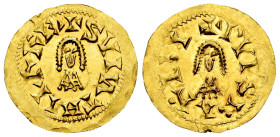 Suinthila (621-631). Tremissis. Barbi (Antequera). (Cnv-284.1 var). (R. Pliego-366b var). Anv.: + SVIИTHILΛ REX. Rev.: + PVISBARBI. Au. 1,44 g. Intere...