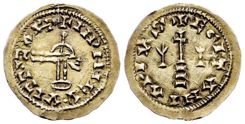 Witiza (698-710). Tremissis. Egitania (Idanha-a-Velha). (Cnv-614.1). (R. Pliego-...