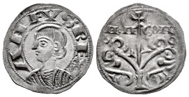 Kingdom of Navarre and Aragon. Alfonso el Batallador (1104-1134). Dinero. Jaca (Huesca). (Ros-3.6.1). (Cru V.S-217). Anv.: ANFVS REX. Rev.: ARA-GON. B...