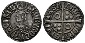 The Crown of Aragon. Jaime II (1291-1327). Croat. Barcelona. (Cru V.S-339). (Cru C.G-2156). Anv.: ✠ IACOBVS DEI GRACIA REX. Rev.: CIVI-TASB-ARCh´ -NON...