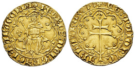 The Crown of Aragon. Pedro IV (1336-1387). Real d´or. Mallorca. (Cru V.S-432.1). (Cru C.G-2245). Anv.: + ⁑ PETRUS ⁑ DEI ⁑ GRACIA ⁑ ARAGONUM. Rev.: + ⁑...