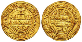 Kingdom of Castille and Leon. Alfonso VIII (1158-1214). Morabetino (Gold maravedi). 1228 Safar Era (1190 AD). Madinat Tulaytula (Toledo). (Vives-2027)...