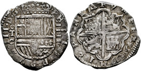 Philip III (1598-1621). 4 reales. 1611. Toledo. C. (Cal-837). (Jarabo-Sanahuja-B633, Plate coin). Ag. 13,11 g. Legend begins at 5 h. Full 4-digit date...