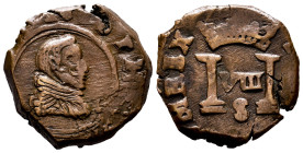 Philip IV (1621-1665). 8 maravedis. 1660. Sevilla. (Cal-402, as a trial). (Jarabo-Sanahuja-L06 var, Plate coin). Ae. 9,03 g. Trial non adopted. Hammer...