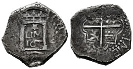 Philip IV (1621-1665). 2 reales. 1659. Lima. (V). (Cal-839). Ag. 6,20 g. Assayer (·V·) to the left, ★ above LIMA and ·2· to the right. Some corrosion....