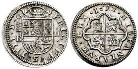 Philip IV (1621-1665). 2 reales. 1652/22. Segovia. BR. (Cal-960). (Jarabo-Sanahuja-Unlisted this overdate). Ag. Overdate. Original luster. Very rare i...