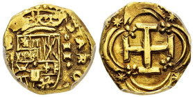 Charles II (1665-1700). 2 escudos. (1686-1687). Madrid. M. (Cal-Tipo). (Tauler-191 similar). Au. 6,62 g. Date not visible. Lions and castles. Without ...