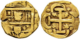 Charles II (1665-1700). 8 escudos. (1666-69). Sevilla. (M). (Cal-Tipo 181). (Tauler-159a similar). Au. 26,79 g. With the Portugal escutcheon. Rosettes...