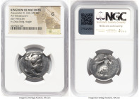 MACEDONIAN KINGDOM. Alexander III the Great (336-323 BC). AR tetradrachm (26mm, 12h). NGC Good. Lifetime issue, Tarsus, ca. 327-323 BC. Head of Heracl...