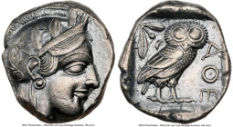 ATTICA. Athens. Ca. 440-404 BC. AR tetradrachm (25mm, 17.18 gm, 6h). NGC Choice XF 5/5 - 3/5, brushed. Mid-mass coinage issue. Head of Athena right, w...