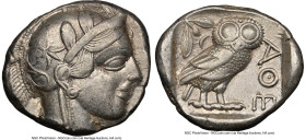 ATTICA. Athens. Ca. 440-404 BC. AR tetradrachm (25mm, 17.17 gm, 1h). NGC XF 5/5 - 4/5. Mid-mass coinage issue. Head of Athena right, wearing earring, ...
