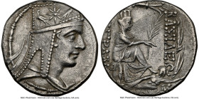ARMENIAN KINGDOM. Tigranes II the Great (95-56 BC). AR tetradrachm (27mm, 15.51 gm, 1h). NGC AU 4/5 - 2/5. Tigranocerta, ca. 80-68 BC. Diademed and dr...