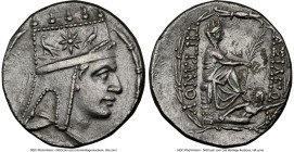 ARMENIAN KINGDOM. Tigranes II the Great (95-56 BC). AR tetradrachm (26mm, 15.87 gm, 1h). NGC Choice XF 5/5 - 3/5, brushed. Tigranocerta, ca. 80-68 BC....
