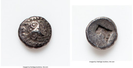 ASIA MINOR. Uncertain Mint. Ca. late 7th-5th centuries BC. AR hemiobol (7mm, 0.40 gm). VF. Spiral ornament on raised bulge; beaded border / Incuse squ...