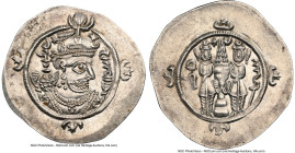 SASANIAN EMPIRE. Kavad II (AD 628). AR drachm (34mm, 4.15 gm, 3h). NGC MS 5/5 - 3/5, brushed. AHM (Hamadan), dated Regnal Year 2 (AD 628). Bust of Kav...