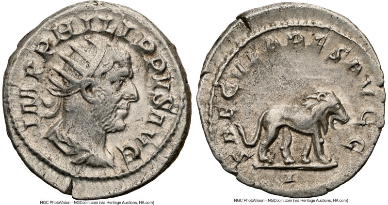 Philip I (AD 244-249). AR antoninianus (23mm, 7h). NGC Choice VF. Rome, AD 247-2...