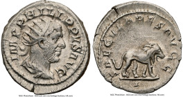 Philip I (AD 244-249). AR antoninianus (23mm, 7h). NGC Choice VF. Rome, AD 247-248. IMP PHILIPPVS AVG, radiate, draped, and cuirassed bust of Philip I...