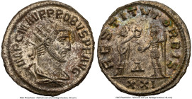 Probus (AD 276-282). BI antoninianus (22mm, 3.70 gm 11h). NGC MS 5/5 - 3/5, Silvering. Antioch, 4th officina, AD 280. IMP C M AVR PROBVS P F AVG, radi...