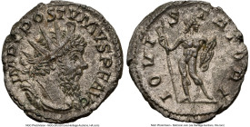 Postumus, Romano-Gallic Empire (AD 260-269). BI antoninianus (20mm, 11h). NGC Choice AU. Trier. IMP C POSTVMVS P F AVG, radiate, draped, and cuirassed...