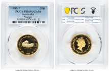 Elizabeth II gold Proof "Hand of Faith Nugget" 50 Dollars (1/2 oz) 1986-P PR69 Deep Cameo PCGS, Perth mint, KM91. HID09801242017 © 2024 Heritage Aucti...