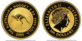 Elizabeth II gold "Kangaroo" 200 Dollars (2 oz) 2000 MS64 PCGS, Perth Mint, KM-Unl. Red Kangaroo - Nugget. HID09801242017 © 2024 Heritage Auctions | A...