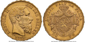 Leopold II gold 20 Francs 1875 AU Details (Cleaned) NGC, Brussels mint, KM37, Fr-8. Position A. HID09801242017 © 2024 Heritage Auctions | All Rights R...