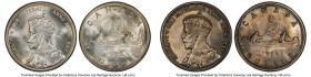 George V Pair of Certified Dollars 1935 MS64 PCGS, Royal Canadian mint, KM30. 25th Anniversary of the Reign of King George V. HID09801242017 © 2024 He...