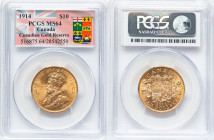 George V gold 10 Dollars 1914 MS64 PCGS, Ottawa mint, KM27, Fr-3. Canadian gold Reserve. HID09801242017 © 2024 Heritage Auctions | All Rights Reserved...