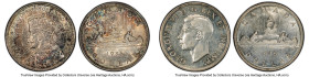 Pair of Certified Dollars PCGS, 1) George V Dollar 1935 - MS64, Royal Canadian mint, KM30 2) George VI "Full Water Line" Dollar 1946 - AU58, Royal Can...